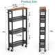 thumbnail image 5 of Carrito de Almacenamiento Delgado XYZLVSI de 4 Niveles, Carrito Estrecho con Ruedas para Cocina, Unidad Móvil de Estantería con Tapa de Madera y Asa de Metal para Cocina, Baño y Lavandería, 5 of 7