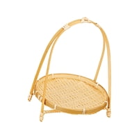 Magideal - Cesta De Fruta Tejida, Plato De Fruta, Bandeja Rústica Para Hornear Pan, Bandejas Para Servir, Frutero De Bambú, Almacenamiento De Alimentos Para Mesa Una Sola Capa