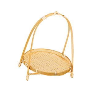 Magideal - Cesta De Fruta Tejida, Plato De Fruta, Bandeja Rústica Para Hornear Pan, Bandejas Para Servir, Frutero De Bambú, Almacenamiento De Alimentos Para Mesa Una Sola Capa