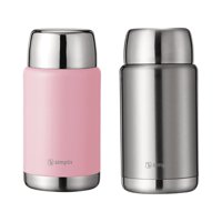 Pack 2 Termos De Comida 750Ml Rosado Y Gris Simplit
