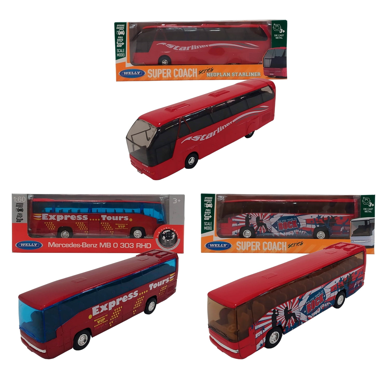 Welly - Pack 3 Buses Escala