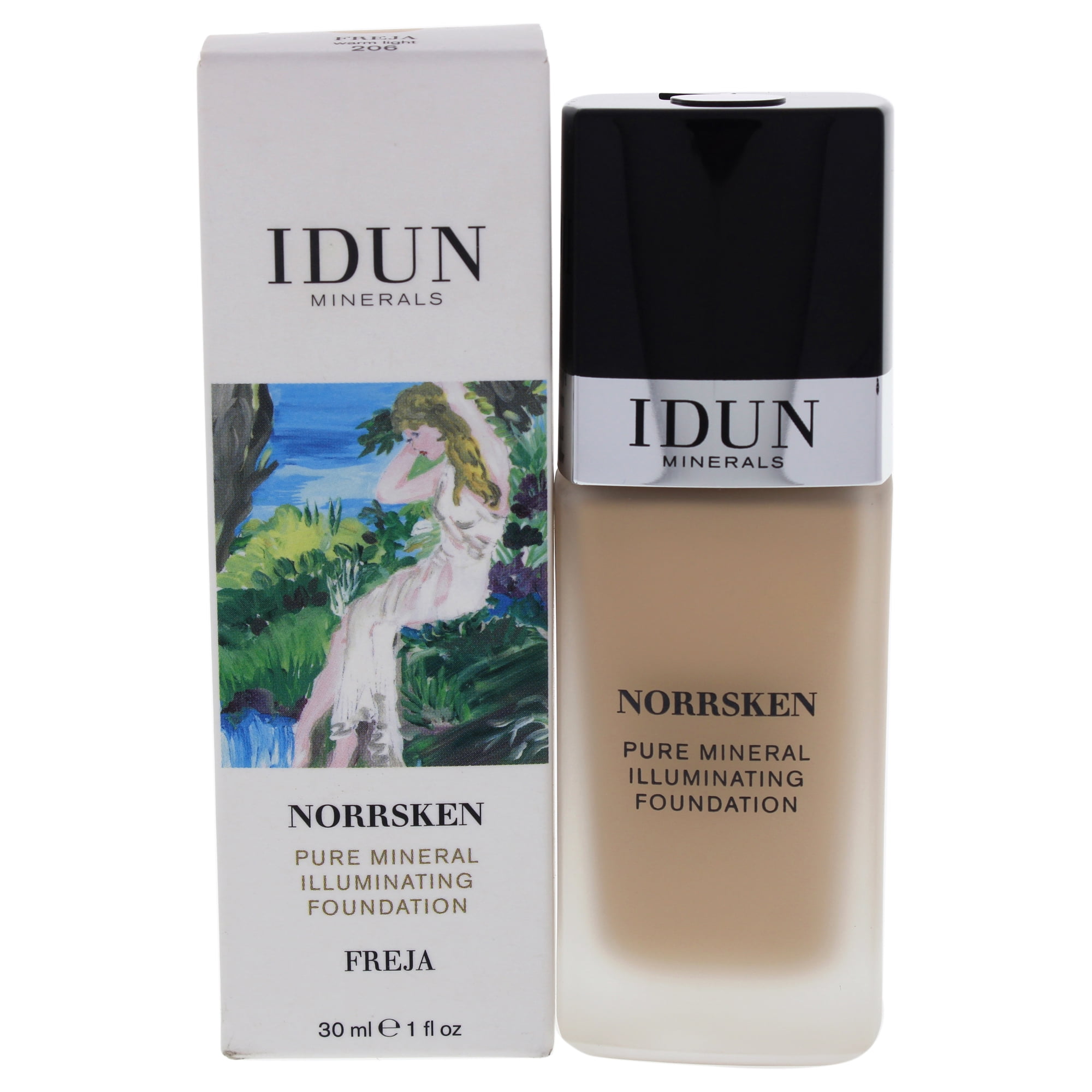 Idun Minerals - Base Norrsken - 206 Freja Luz Cálida De Para Mujeres - Base De 1 Oz