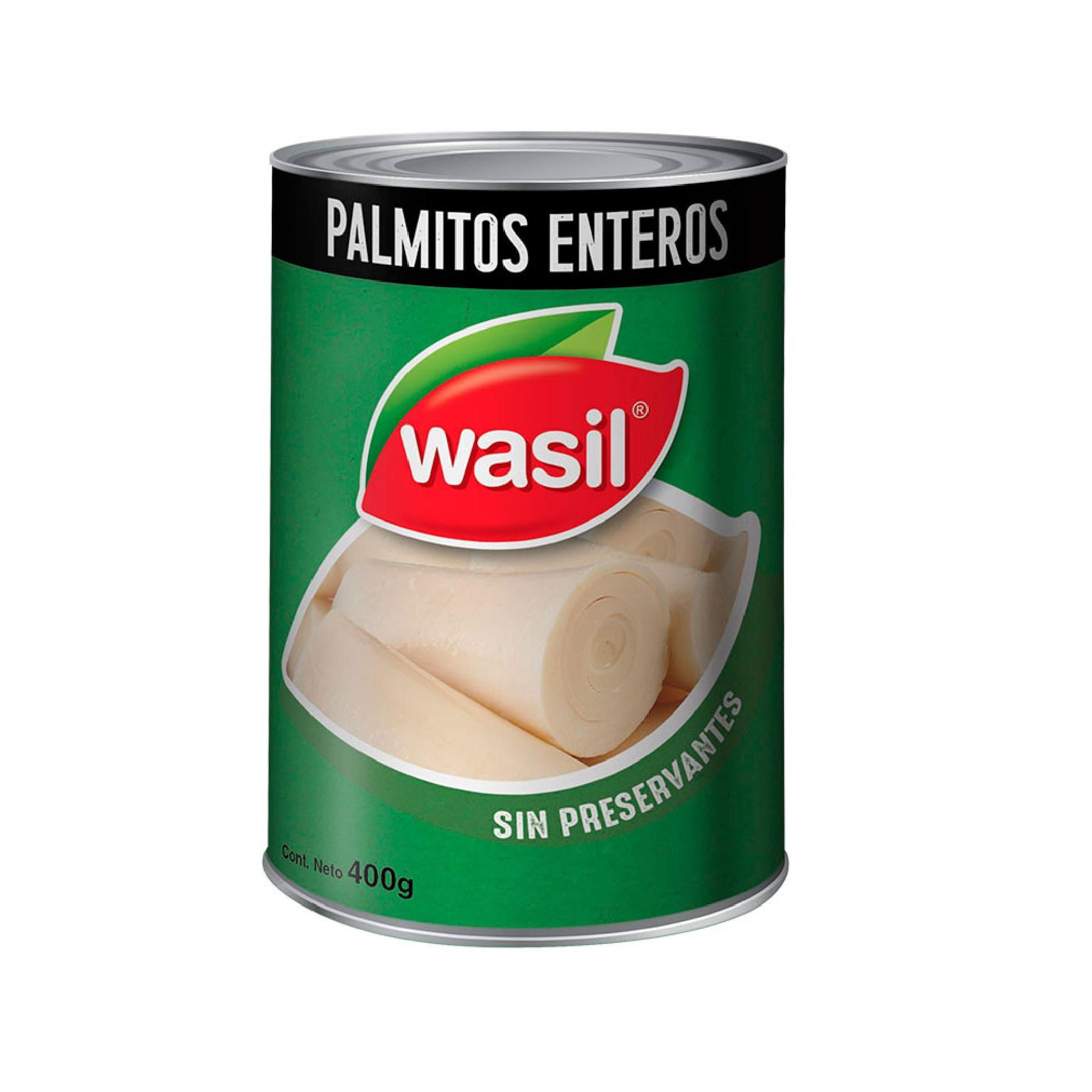 Palmitos Enteros Tarro Drenado 220 g - Neto 400 g Wasil