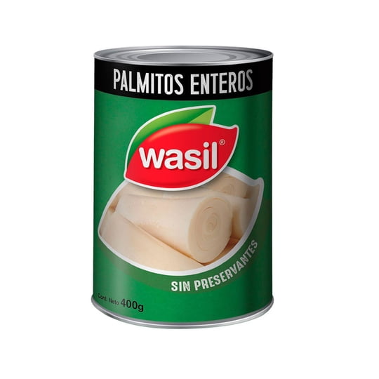 Palmitos Enteros Tarro Drenado 220 g - Neto 400 g Wasil