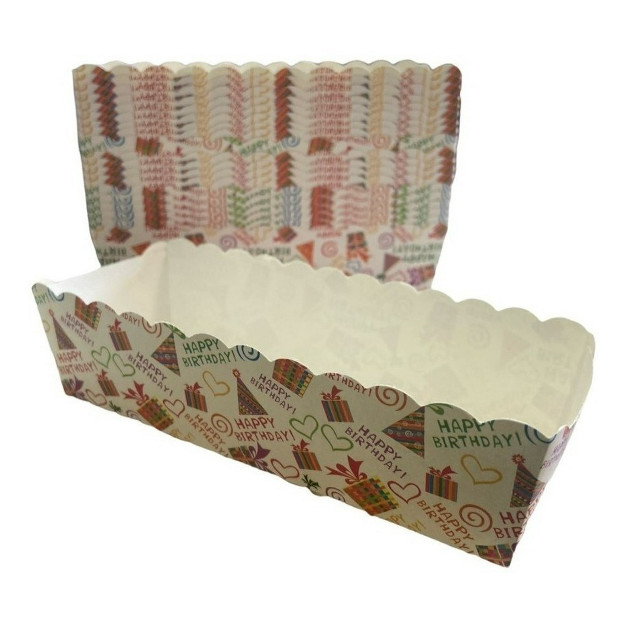 Genérico - 20 Capsula Para Hornear Capsulas Cupcakes Rectangular Happy