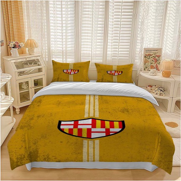 England Catalan Coat of Arms Themed Bedding Set Duvet Cover and Pillowcase Set
