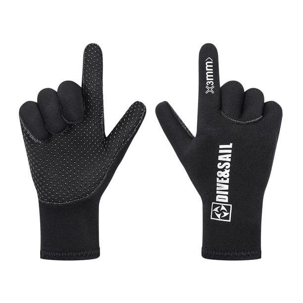 Guantes de neopreno para buceo, guantes impermeables de 0.118 in para hombres y mujeres, guantes térmicos flexibles antideslizantes para esnórquel, S