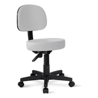 Glomed - Piso Taburete Consulta Medica Con Respaldo - Blanco