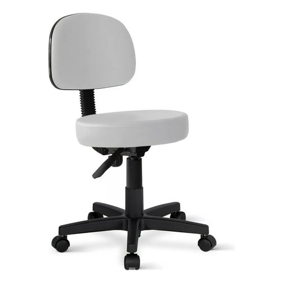 Piso Taburete Consulta Medica Con Respaldo - Blanco