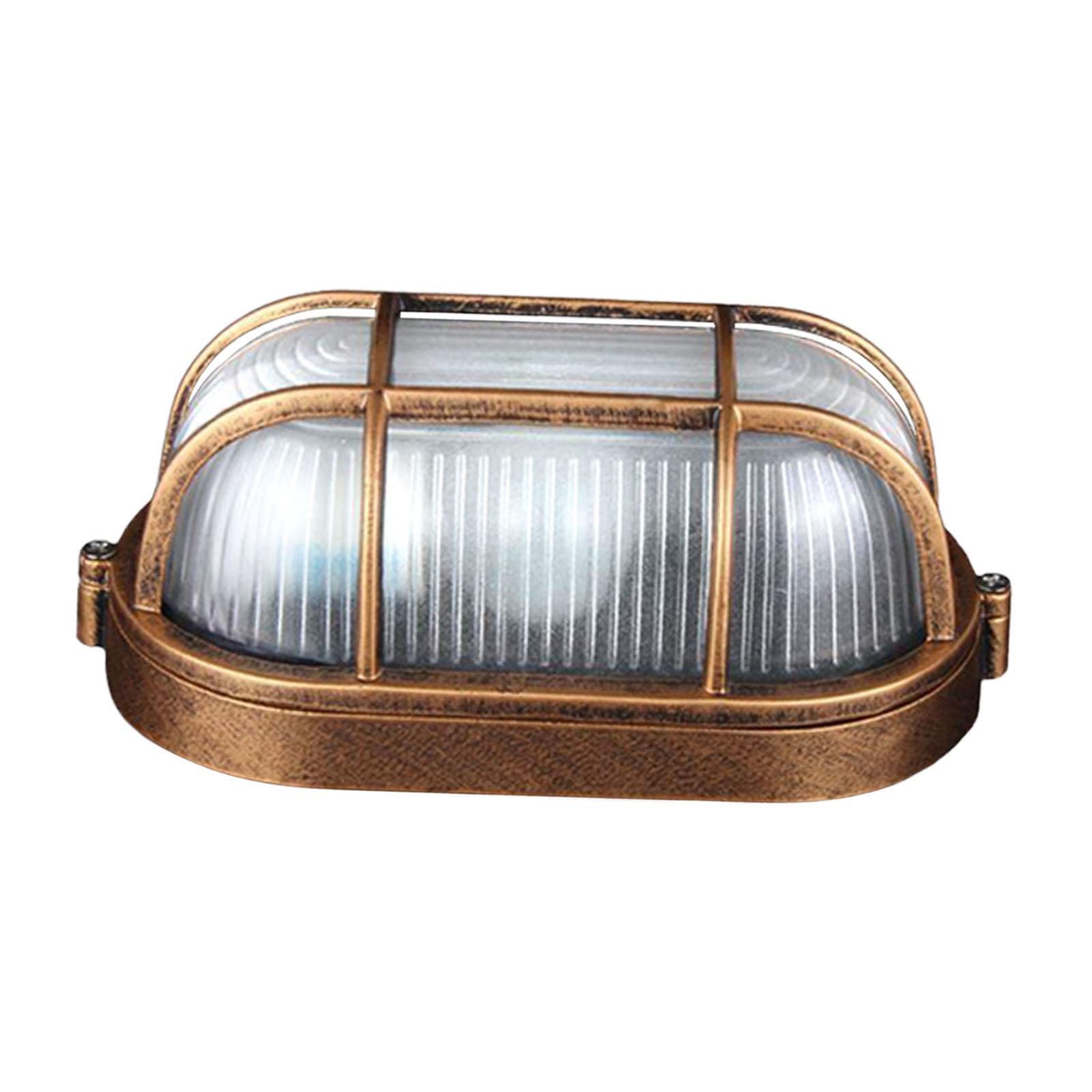 Magideal - Aplique De Pared Para Exterior (Bombilla No Incluida), Decoración De Vidrio Metálico, Base E27 (Solo Pantalla) Para Pasillo, Cafetería, Bar, Interior Bronce