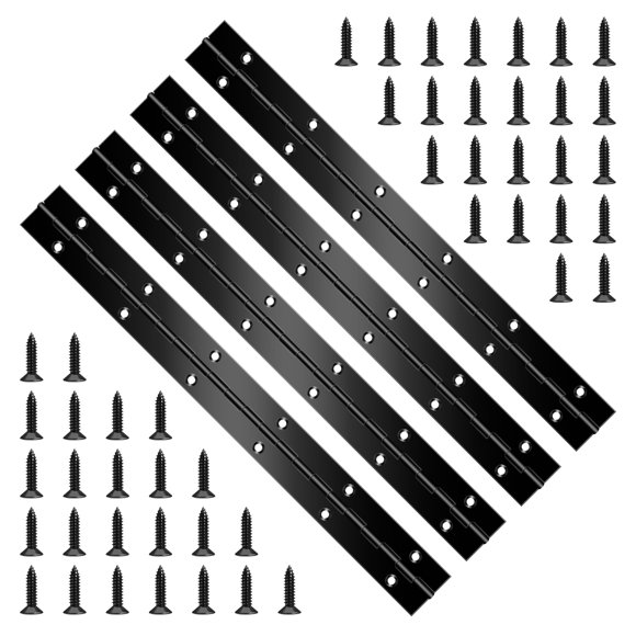 Bisagra tipo piano YHNTGB 30 cm negra de acero inoxidable – juego de 4 unidades