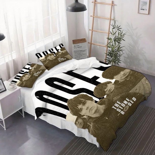 3pcs Duvet Cover Set Featuring Members of The Stone Roses - a Bedding Ensemble Suitable for All Seasons (Includes Duvet Cover And Pillowcases).