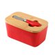 thumbnail image 5 of Caja De Almacenamiento De Mantequilla De Queso Caja De Queso Caja De Conservación Multiusos Plato De Mantequilla De Cerámica Rojo, 5 of 5