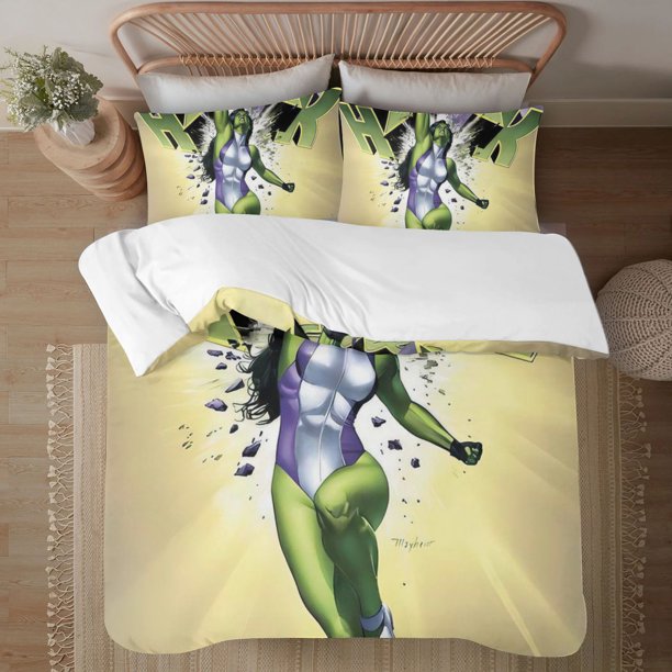 She Hulk 3-Piece Bedding Set For Kids Boys Girls Adult Cartoon Warm Cute Fashion Holiday Present Gift Bed Sheets
