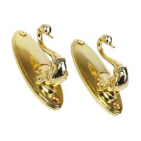 Bothyi - 2X Ganchos De Cortina En Forma De Cisne Gancho De Pared Para Decoración Del Hogar Dormitorio Dorado