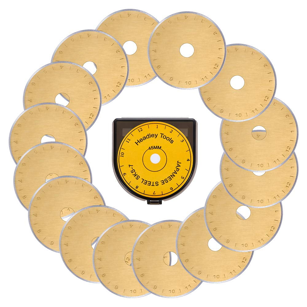 Headley Tools - Cuchillas Giratorias Con Revestimiento De Titanio 45 Mm 15 Unidades