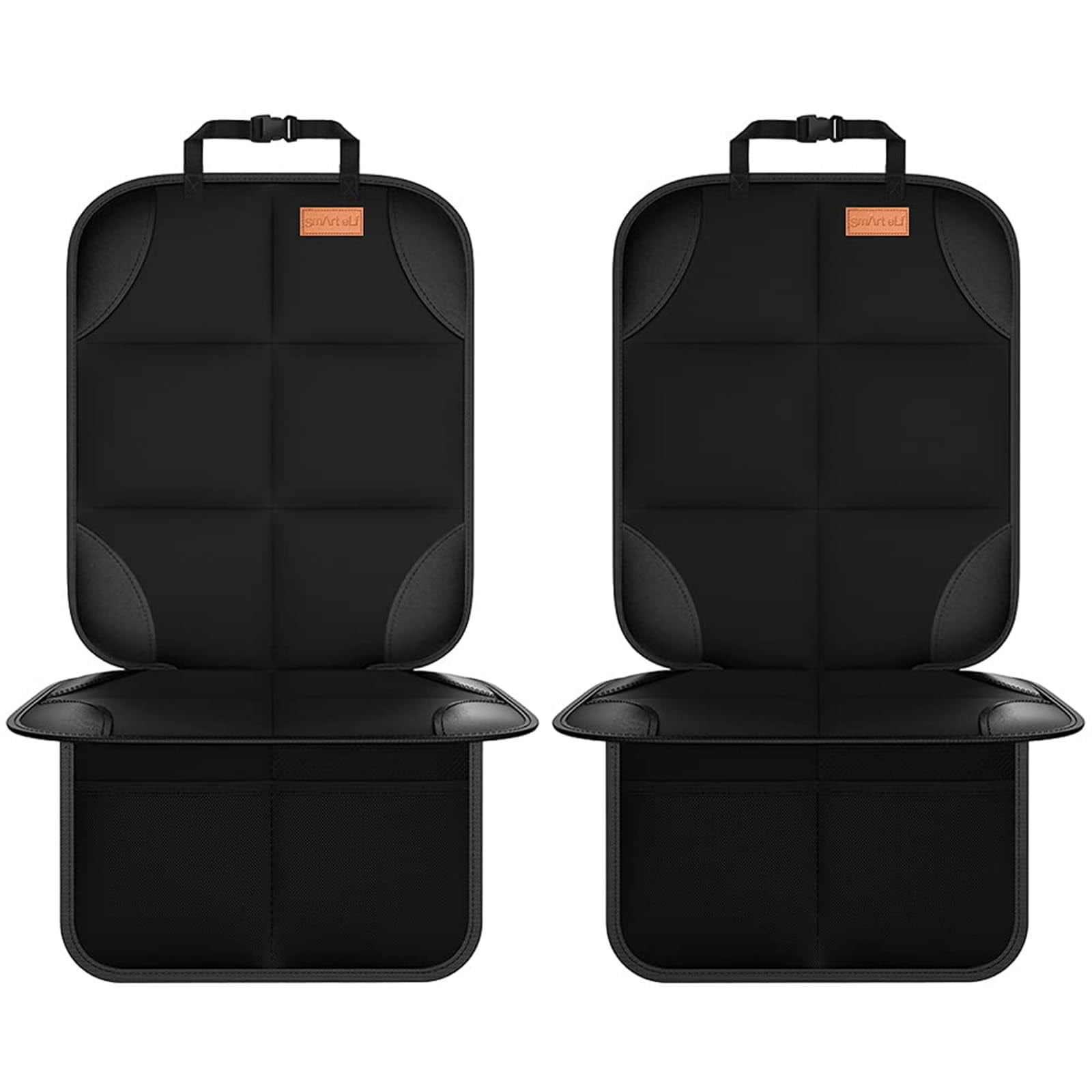 Protector De Asiento De Coche Smart Elf, Paquete De 2 Unidades, Acolchado Más Grueso, Negro