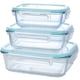 thumbnail image 3 of Pack X 3 Taper Hermético Vidrio Comida 410ml 680ml 1040ml, 3 of 5
