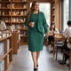 thumbnail image 3 of Agnes Orinda Tallas Grandes Trajes de Escuela y Universidad para Mujeres Conjuntos de Dos Piezas Chaquetas Blazers y Vestido Sin Mangas Trajes de Negocios Informales 4X Verde Oscuro, 3 of 8