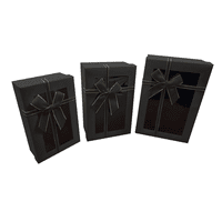 Genérico - Caja Rectangular Triple Ventana Negro X1 Uni