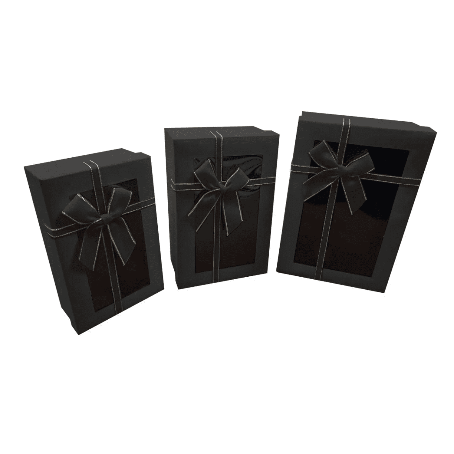 Genérico - Caja Rectangular Triple Ventana Negro X1 Uni