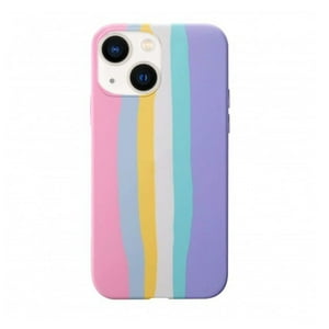 Genérico - Carcasa Silicona Para Iphone 14 Plus Arcoiris Pastel