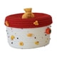 thumbnail image 2 of Cesta De Almacenamiento Redonda De Cuerda De Algodón Con Tapa, Vacía, Tejida, Para El Hogar, La Cocina, Refrigerio, Tapa Roja, Fondo Blanco, 2 of 5