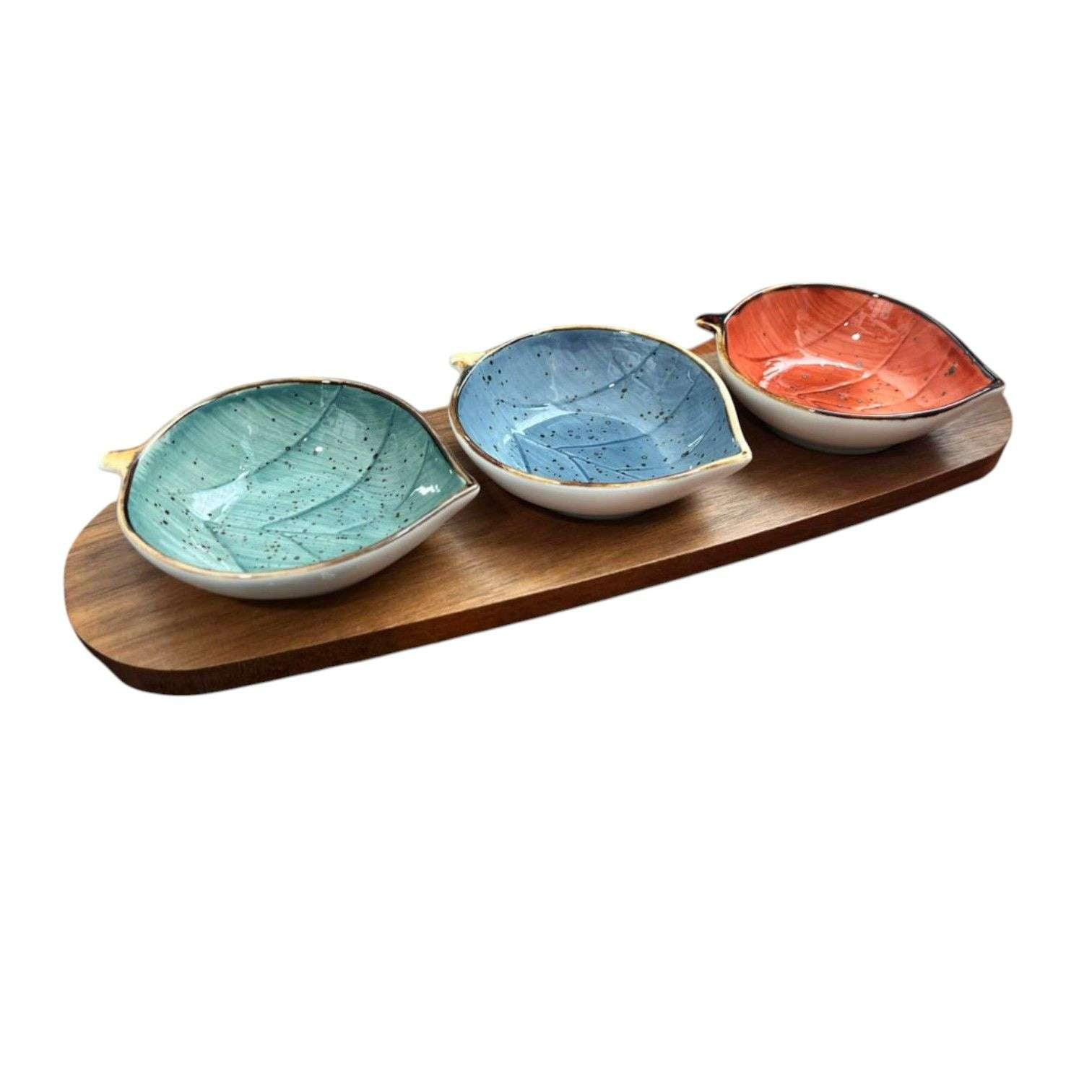 Oem - Pack 4 Platos Bowl Para Salsas Forma Hoja Deco Elegante