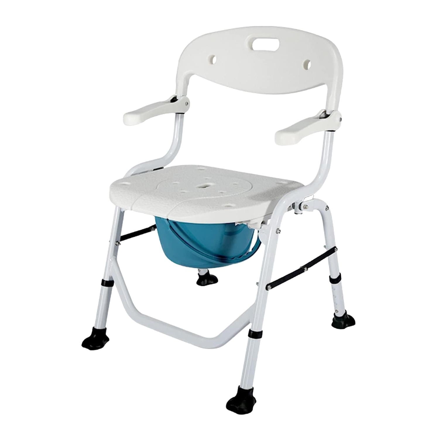 Glomed - Silla De Ducha Baño Plegable 3 En 1 Aluminio