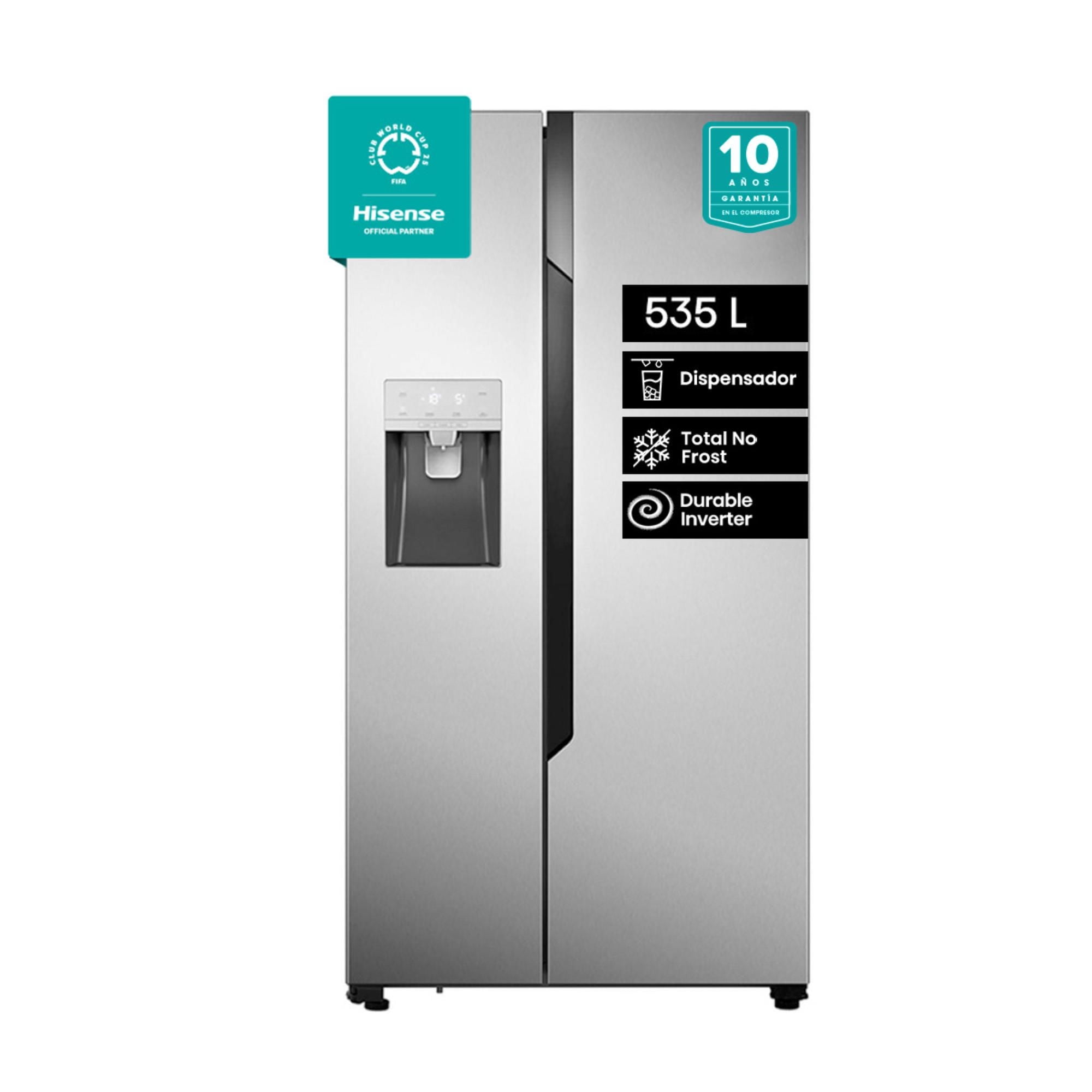 Hisense - Refrigerador Side By Side No Frost 535 Litros