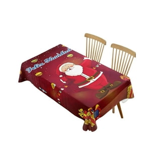 Tengfei - Mantel Navideño Antimanchas 140 Cm X 220 Cm Santa