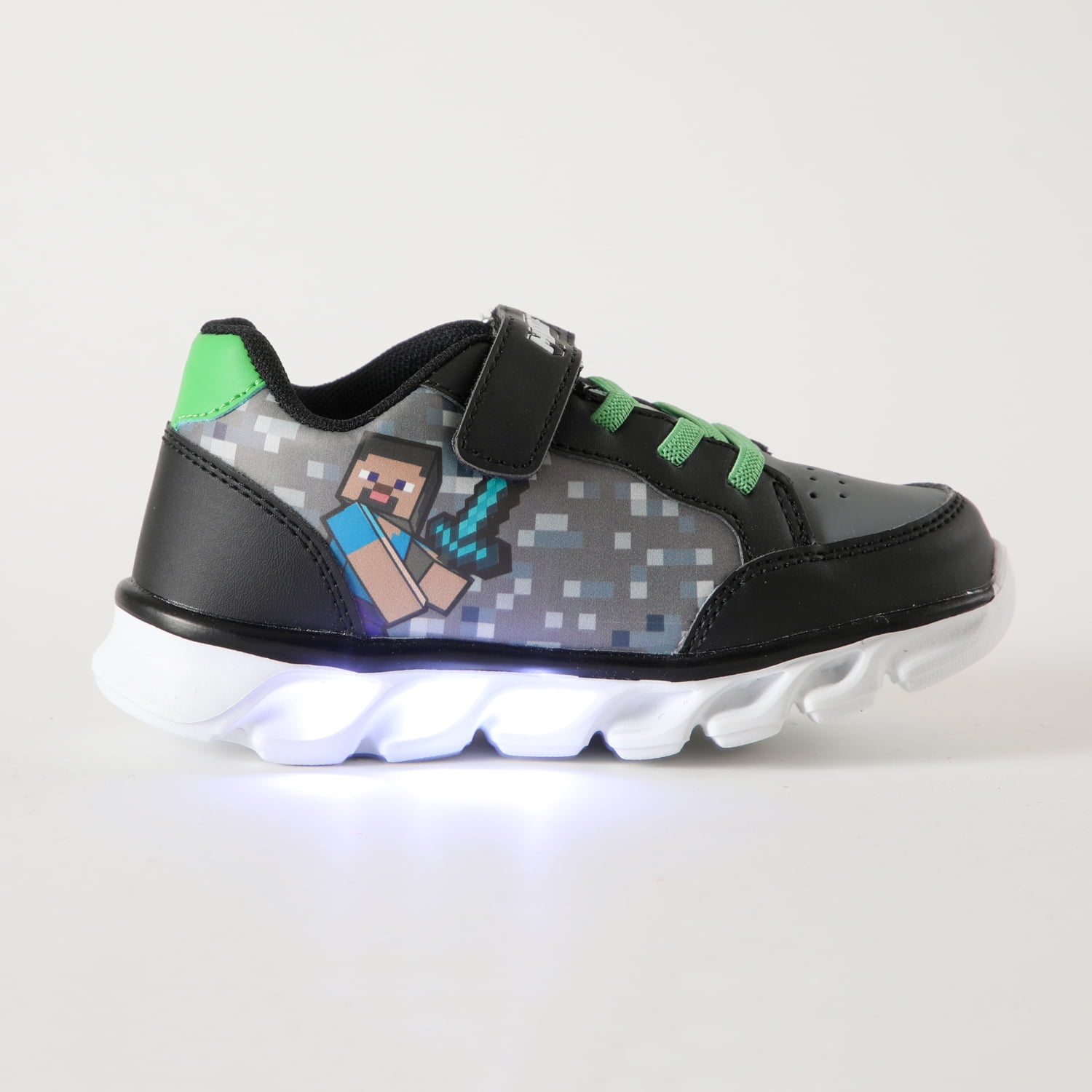Zapatilla Con Luces Niño Espada Negro Minecraft