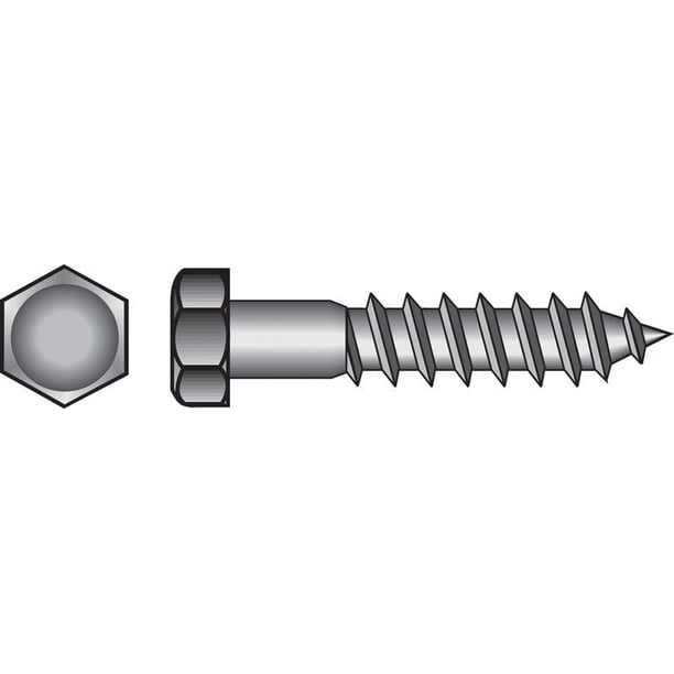Tornillo de retención Hillman de 5/16 pulgadas Acero galvanizado hexagonal de 3,8 cm de largo