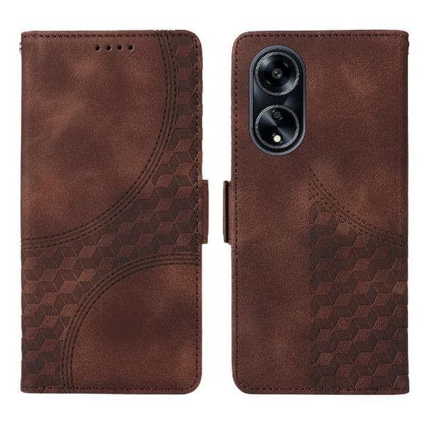 Carcasa FOXDOCK OPPO A98 de cuero PU, diseño acolchado clásico, protección contra caídas y rayones