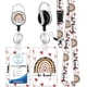 thumbnail image 1 of Porta credencial de identificación con cordón y clip retráctil para carrete de credencial, diseño de leopardo, estilo bohemio arcoíris, etiqueta de identificación, cordón vertical, protector de identi, 1 of 7