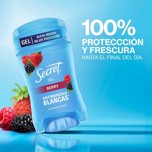 Desodorante Gel Antitranspirante Secret Invisible Berry Mujer, 45 g