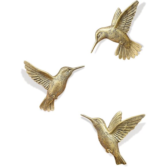 Set de 3 Adornos de Pared Colibrí GUSFREUD de Resina