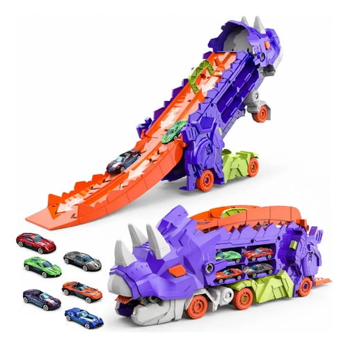 Camión Dinosaurio Transportador Lanzador Autos Juguete Niños