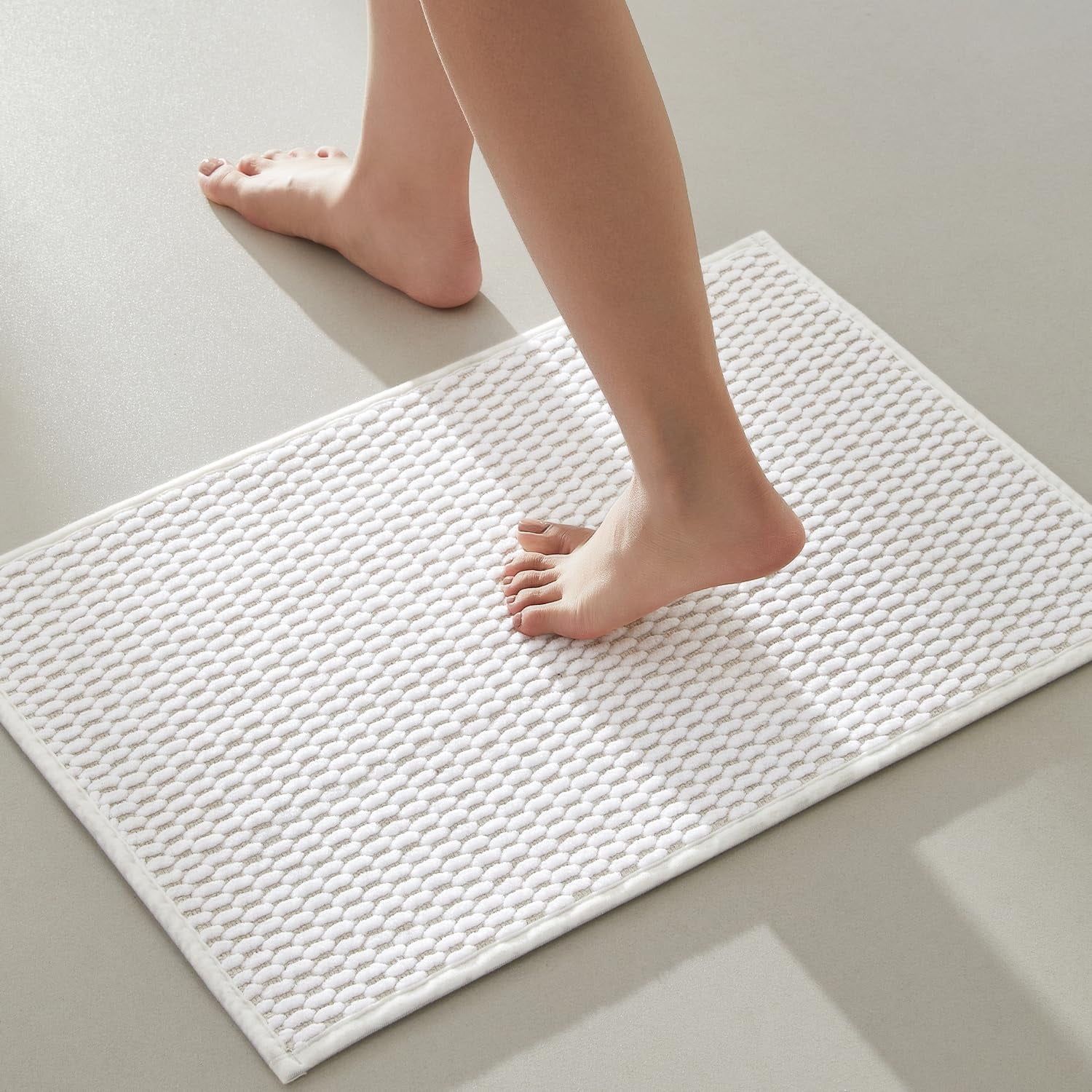 Alfombras De Baño Tyuu Superabsorbentes, Lavables, Blancas, 40 X 60 Cm