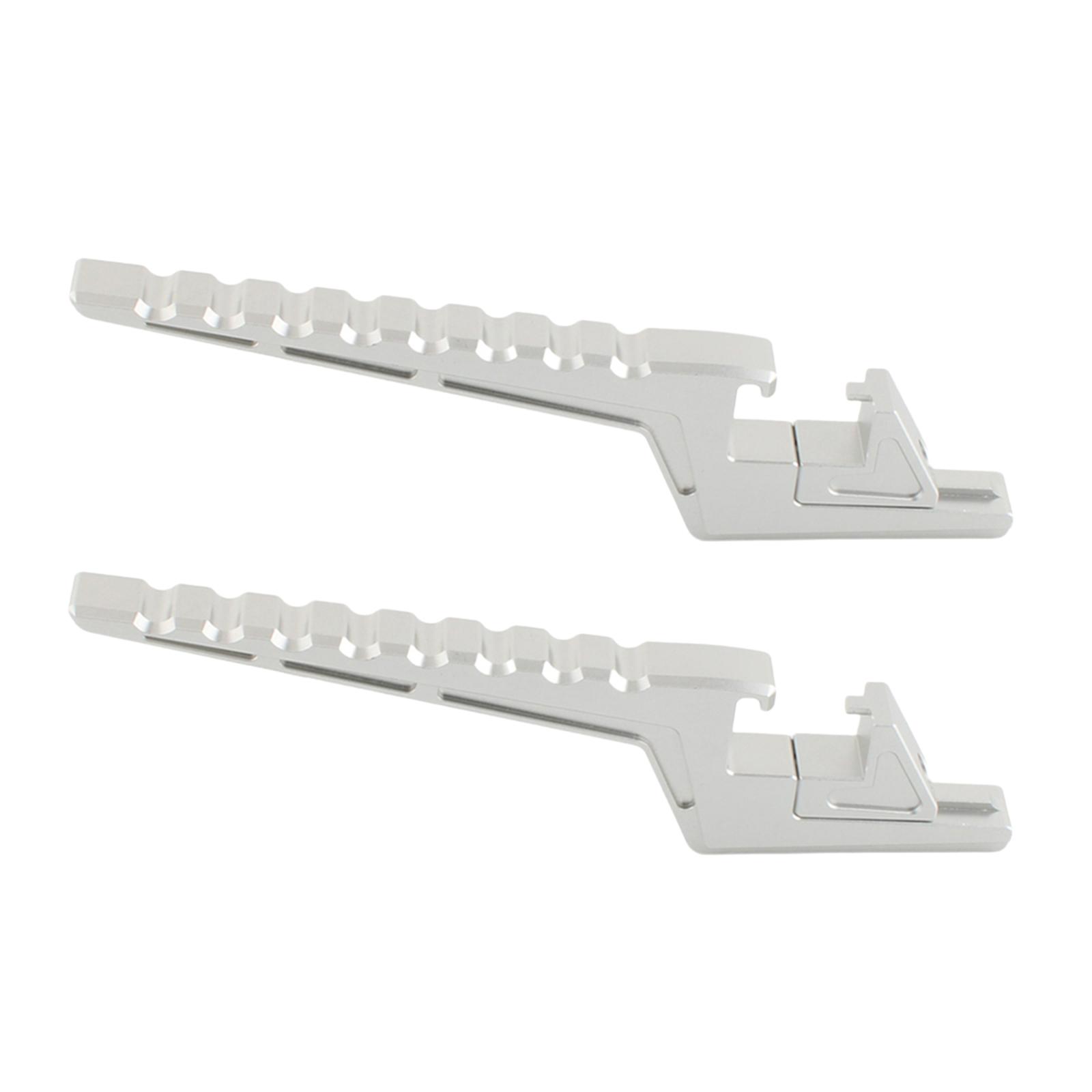 Magideal - 2 Piezas Reposapiés Para Apoyapiés Para Acompañante Pedales Traseros Y Estribos De Montaje Con Diseño Antideslizante Adecuado Para Viajes Lar Plata