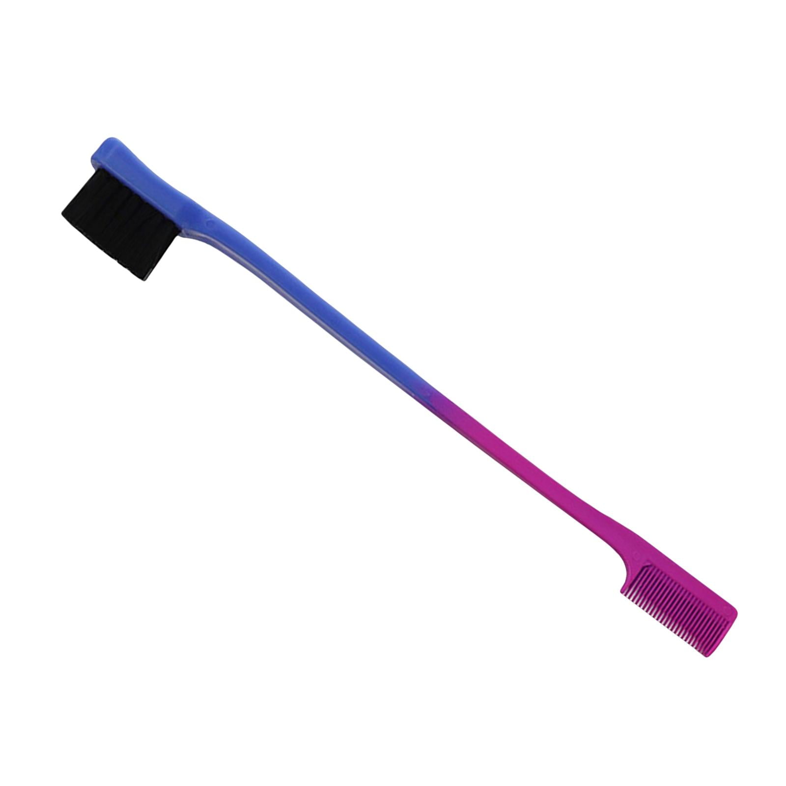Magideal - Peine De Cepillo De Cejas De Doble Cabeza, Cepillo De Peinado, Cepillo De Control De Bordes Reutilizable, Herramientas De Maquillaje Multifuncional , Azul Púrpura