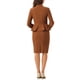 thumbnail image 3 of INSPIRE CHIC Conjunto de Traje de Mujer Regreso a Clases para Maestras Conjuntos de Negocios Blazer Sin Cuello con Peplum Traje Formal de Falda Lápiz 2 Piezas L Marrón, 3 of 6
