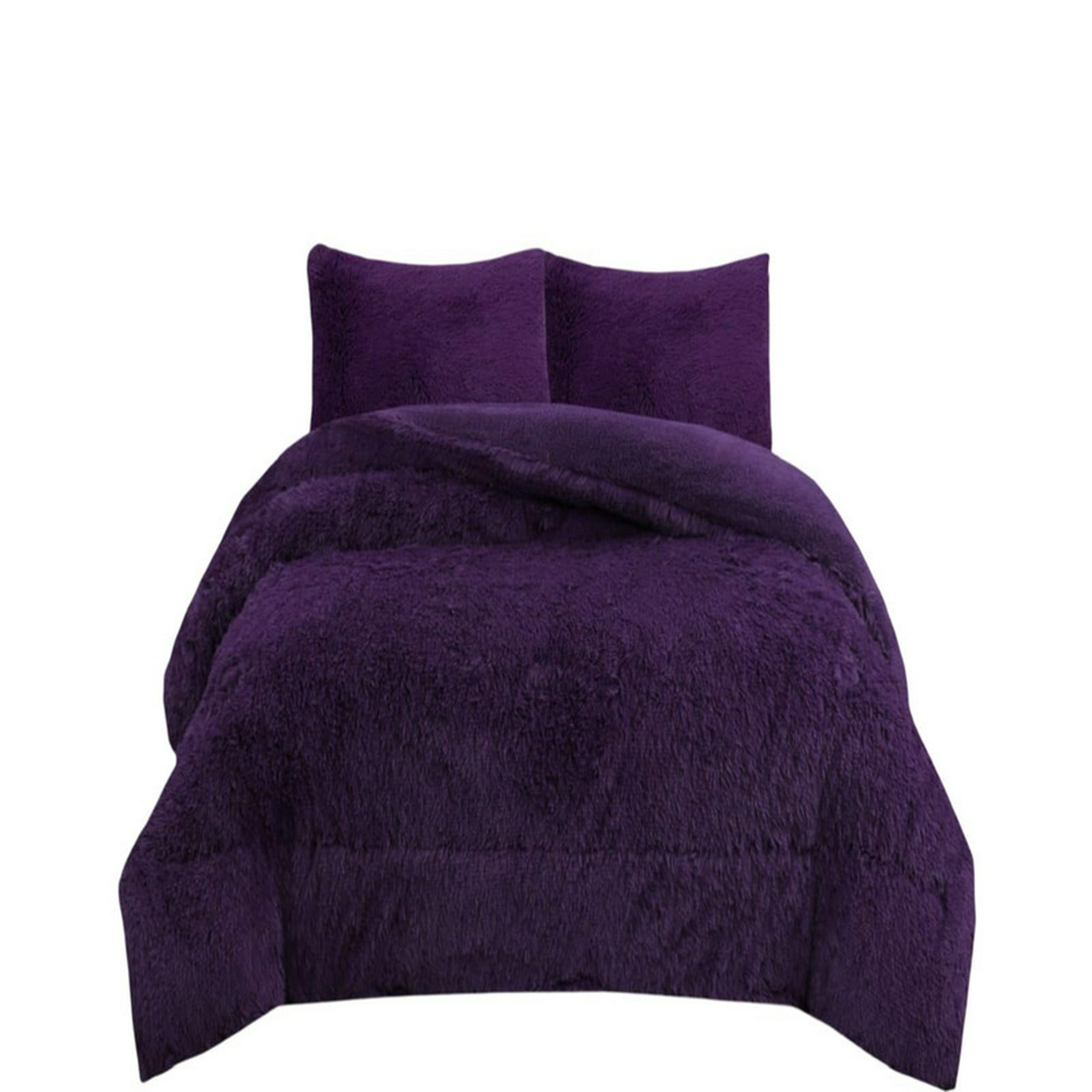 Teng Fei - Plumón Cubrecamapeludo Invierno King- Super King Violeta