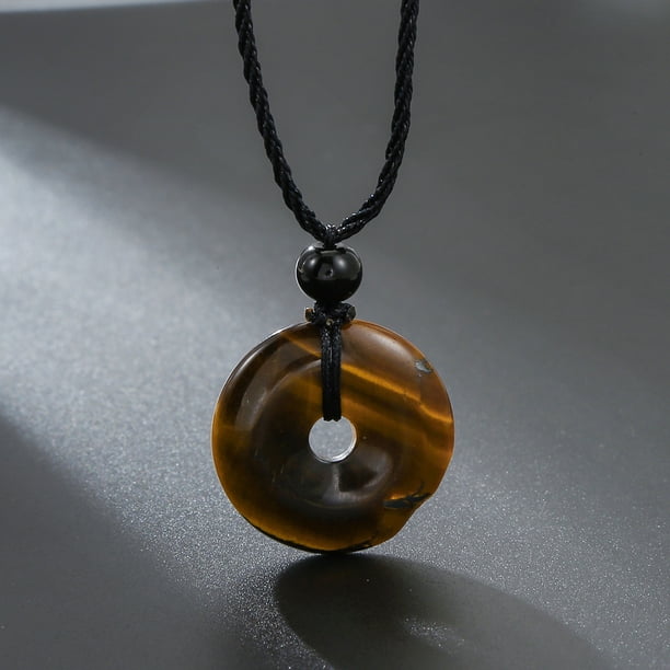 Handmade Braided Necklace with Natural Stone Peace Buckle - Adjustable and Stylish
