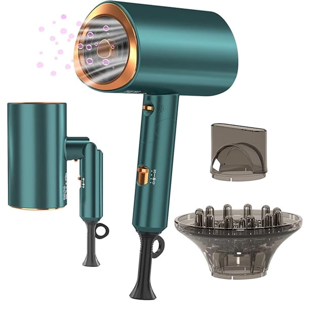 Secador De Pelo De Iones Negativos, Secador De Pelo Profesional Potente De 1800w, Ajuste De Múltiples Marchas, Secador De Pelo Plegable, Pequeño Y Portátil