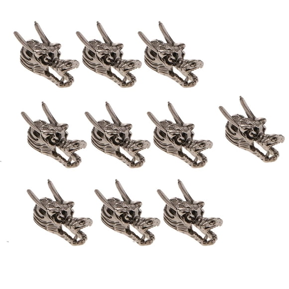 Dijes Fiocias Mini Cabeza de Dragón 10 Piezas 22 x 9 mm Plata Cobre