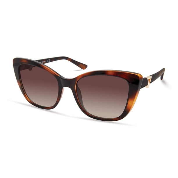 Gafas de sol GUESS para mujer de inspiración retro con forma de ojo de gato, color marrón oscuro