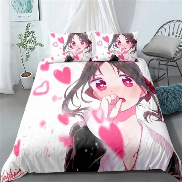 Kaguya-sama Love is War Miyuki Shirogane Bedding Set Boys Girls Twin Queen Size Duvet Cover Pillowcase Bed Kids AdultBed Sheets