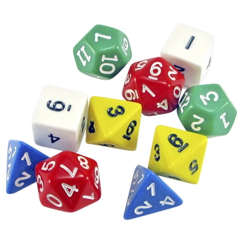 School Specialty - Polyhedra Dice ¡Consíguelo! Variedad De Formas Y Colores X10