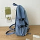 thumbnail image 2 of Preppy Style Student School Bag: Color Contrast Flap Laptop Backpack for Casual Travel, 2 of 5